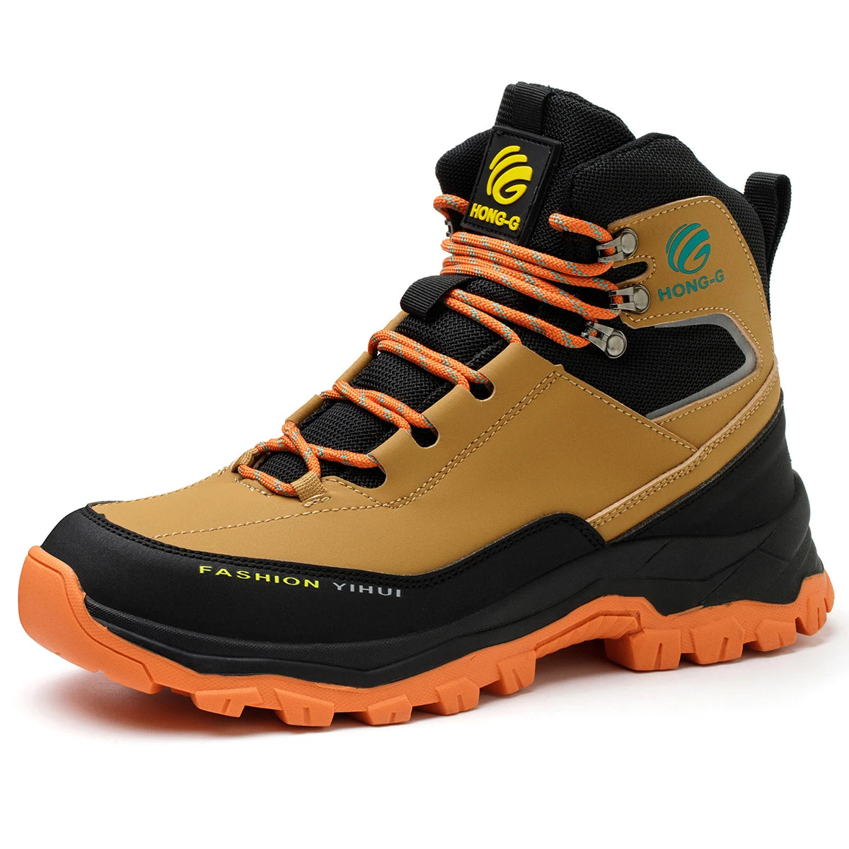 VEIGAR Men Steel Toe Boots Leather Anti Puncture Construction Safety