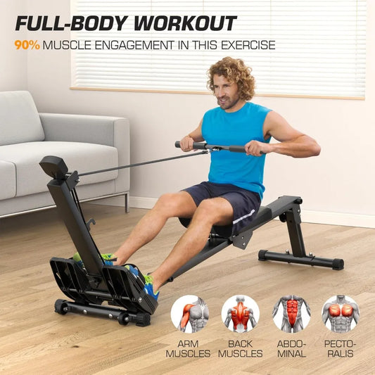 YTYIN Compact Magnetic Rowing Machine for Home Use