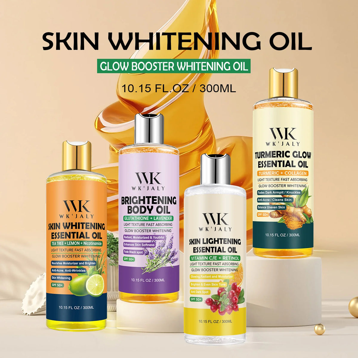 WK JALY Turmeric Brightening Body Oil For Moisturizing Skin Care