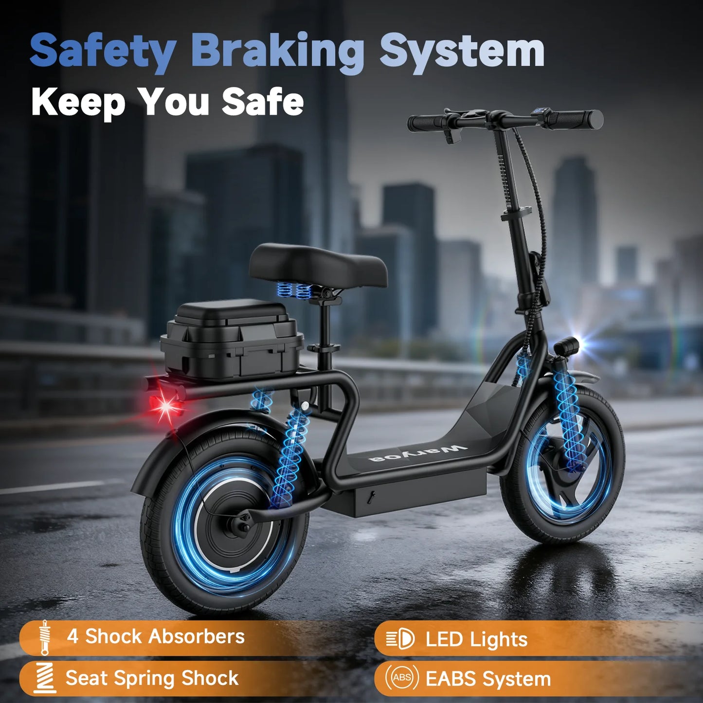 AOVOPRO 500W Folding Electric Bike With 10.4Ah Battery