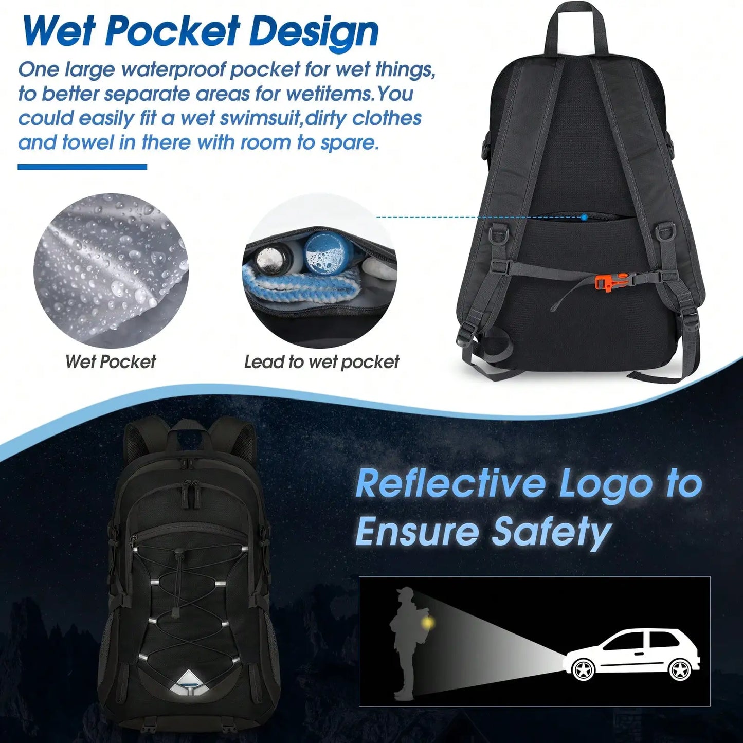 Lightweight Packable Hiking Backpack With Adjustable Straps