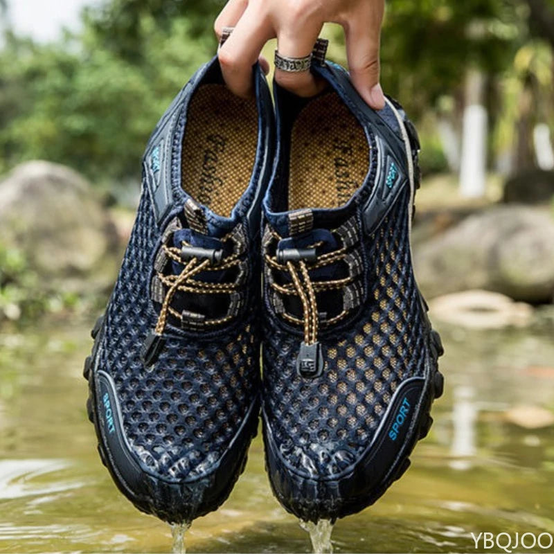 Summer Fashion Breathable Water Wading Men's Shoes Sports and Leisure Running Trend Flat Bottomed Mountaineering Sports Shoes