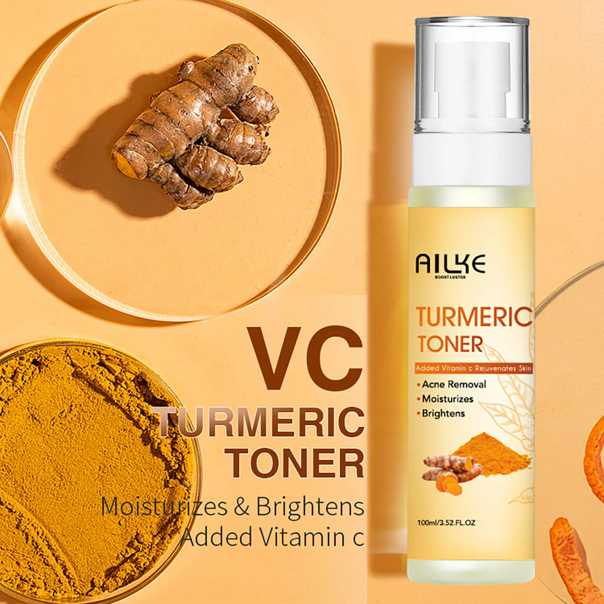 AILKE Turmeric Skin Care Cleanser Whitening Acne Dark Spots
