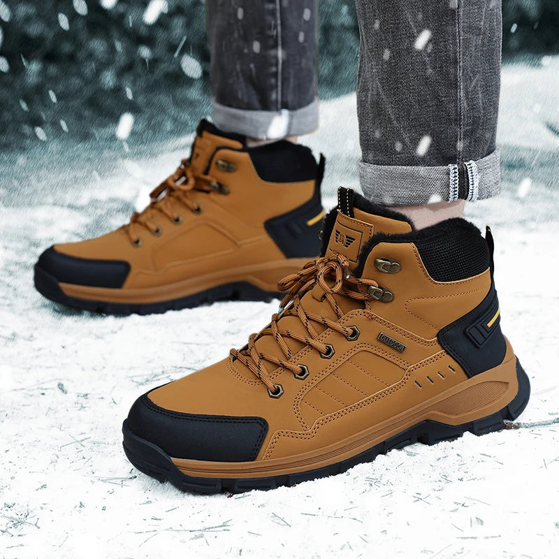 Large 48 Autumn High-Top Men Hiking Boot Winter Outdoor Shoes Lace-Up Non-slip Sports Casual Trekking Boots Man Suede Warm Shoes
