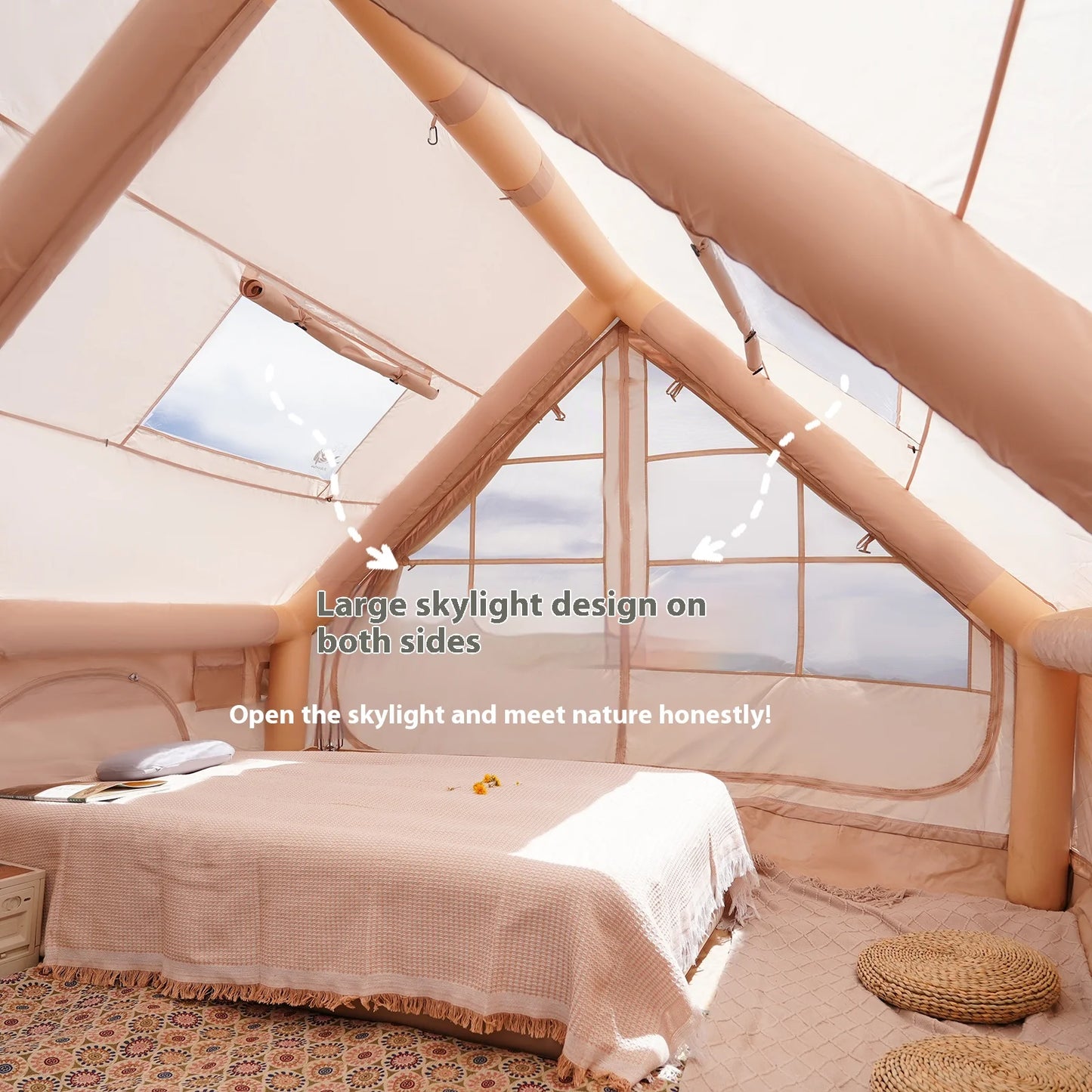 Pakicetus Inflatable Camping Tents For Adults With Stove Plug