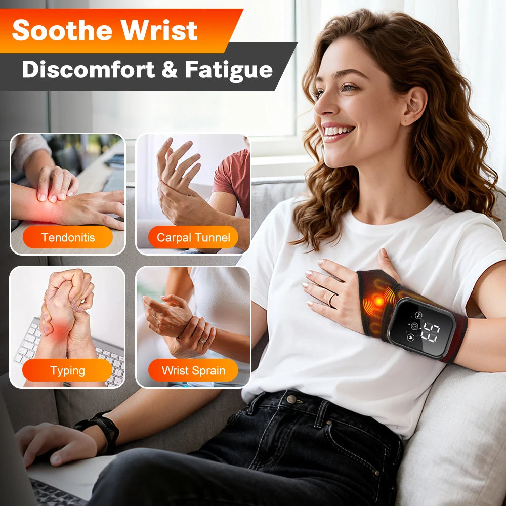 Hailicare Cordless Heated Hand Wrist Massager With Vibration