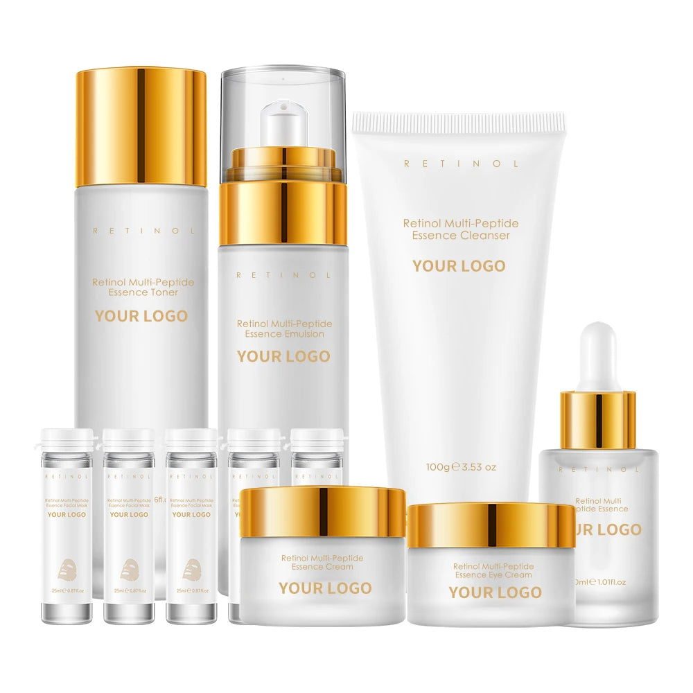 Retinol Multi Peptide Skincare Set Hydrating Face Routine Gift Box