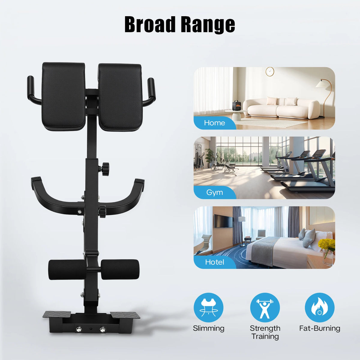 Hyperextension Bench With Adjustable Angles For Home Gym