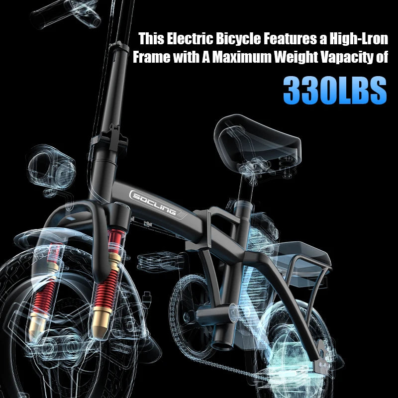Foldable Commuter Ebike 500W Motor Removable Battery For Adults