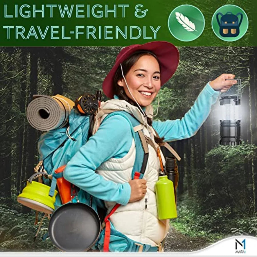 Usa Led Camping Lanterns 2 Pack Long Lasting Battery Powered Emergency Light