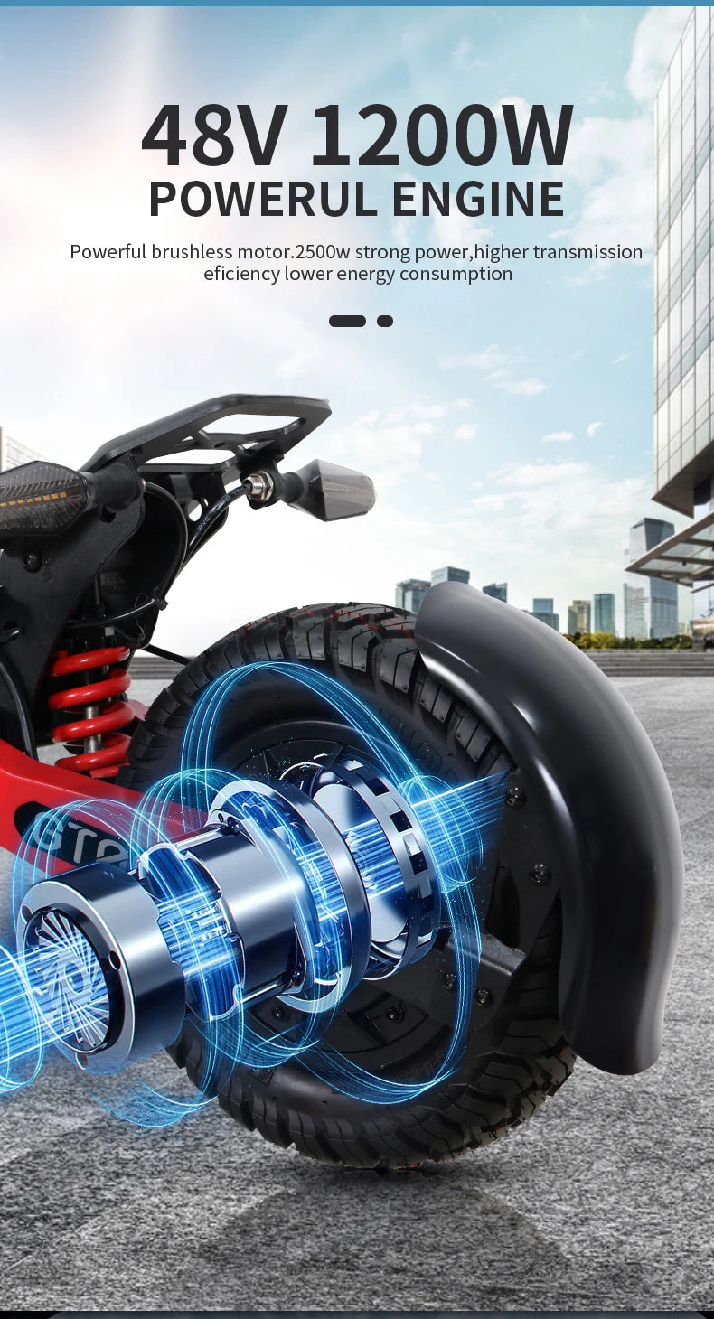 Arwibon 1200W Electric Scooter Foldable 48V Battery