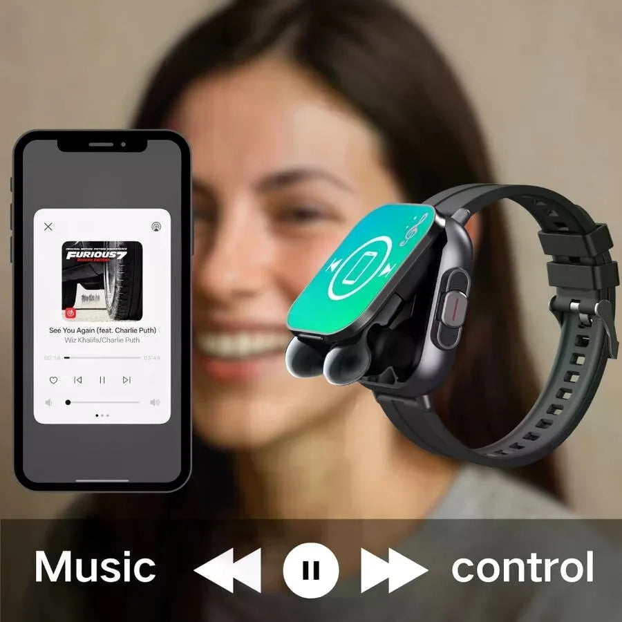 Bluetooth Sync Smart Watch With Earbuds Nfc Sleep Tracker