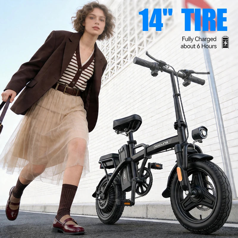 Foldable Commuter Ebike 500W Motor Removable Battery For Adults