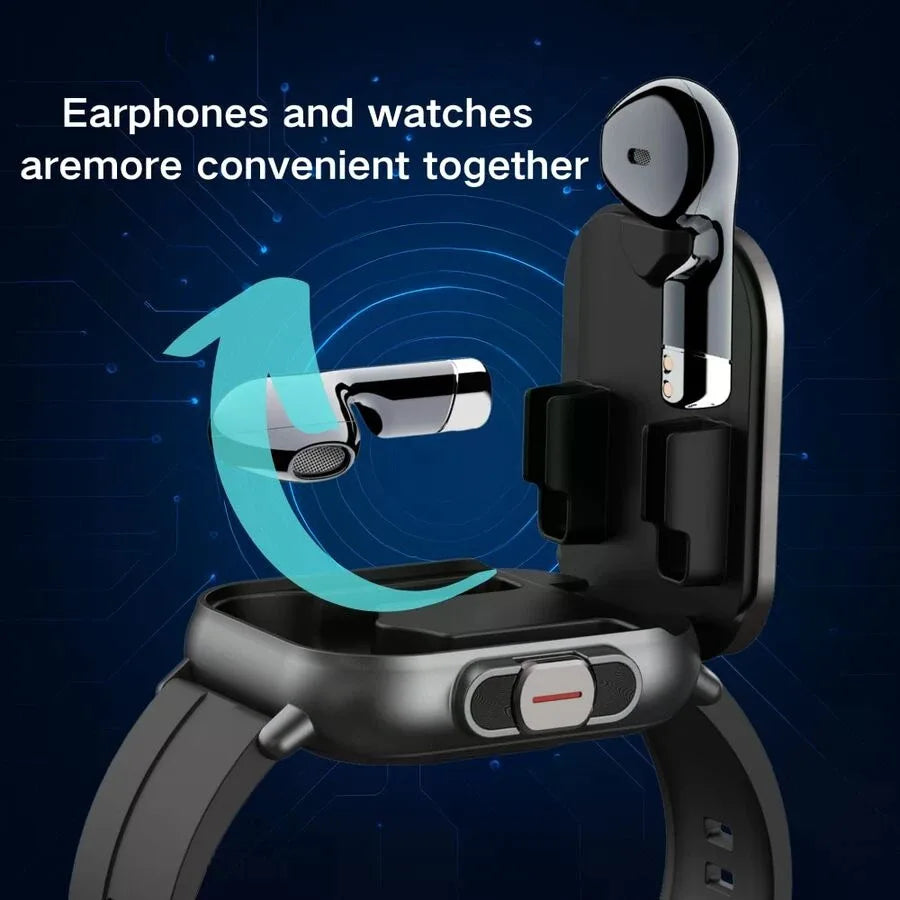 Bluetooth Sync Smart Watch With Earbuds Nfc Sleep Tracker