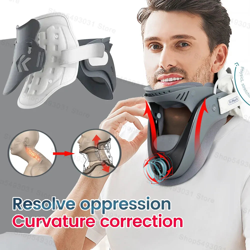 Adjustable Cervical Neck Traction Device with Support and Stretcher
