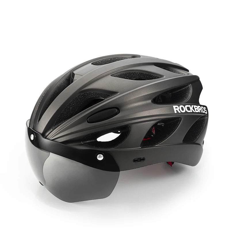 Rocbros Lightweight Integrated Cycling Helmet With Goggles For Men And Women