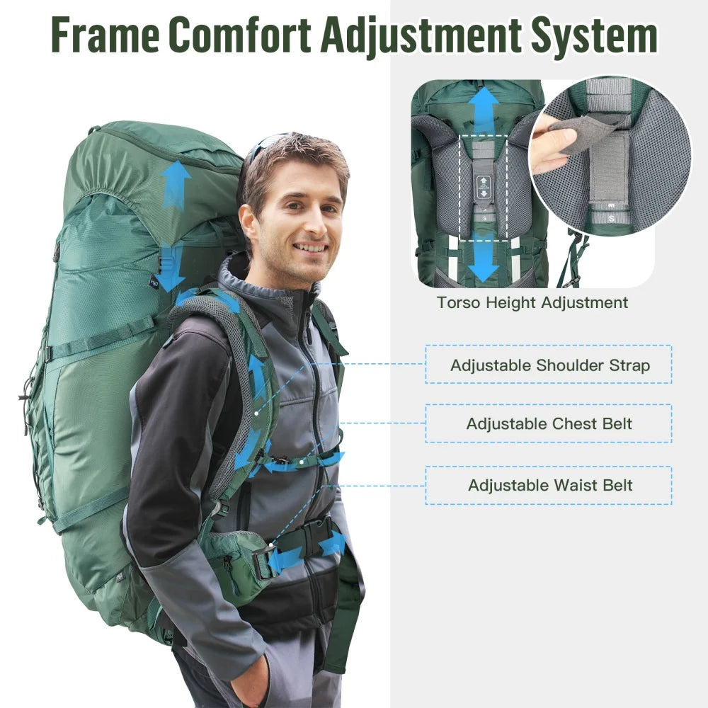 Night Cat Nylon Internal Frame Hiking Backpack With Rain Cover