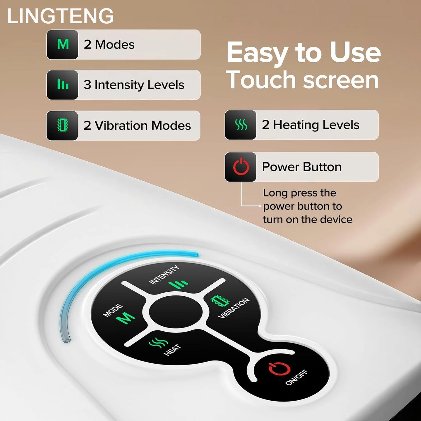 Lingteng Cordless Heated Hand Massager For Daily Relaxation