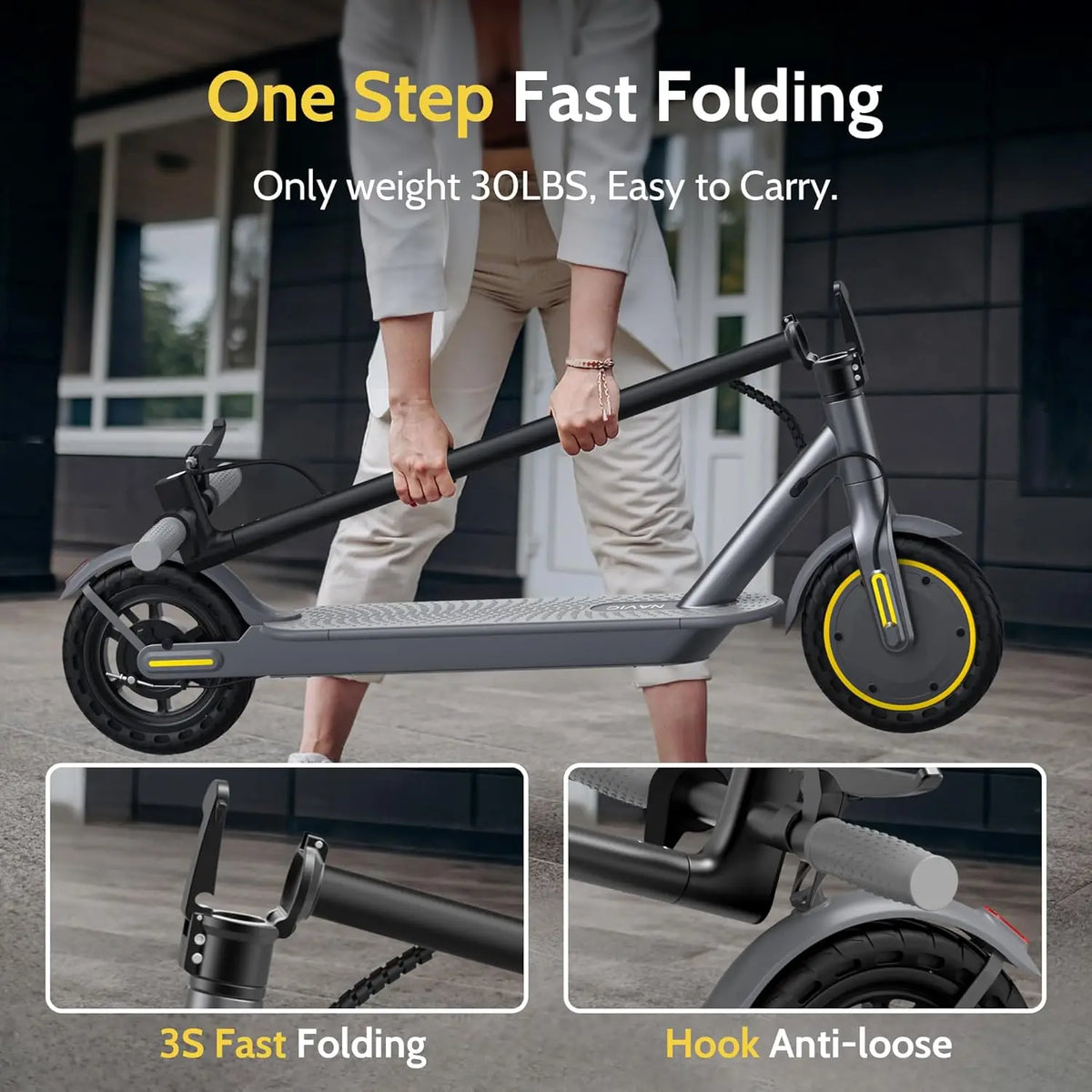NAVIC T5 Electric Scooter 350W 19 MPH App Smart Control