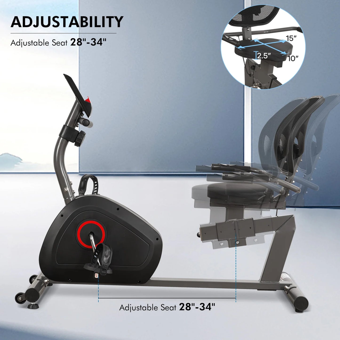 Recumbent Exercise Bike For Home Use With 8 Levels Quiet