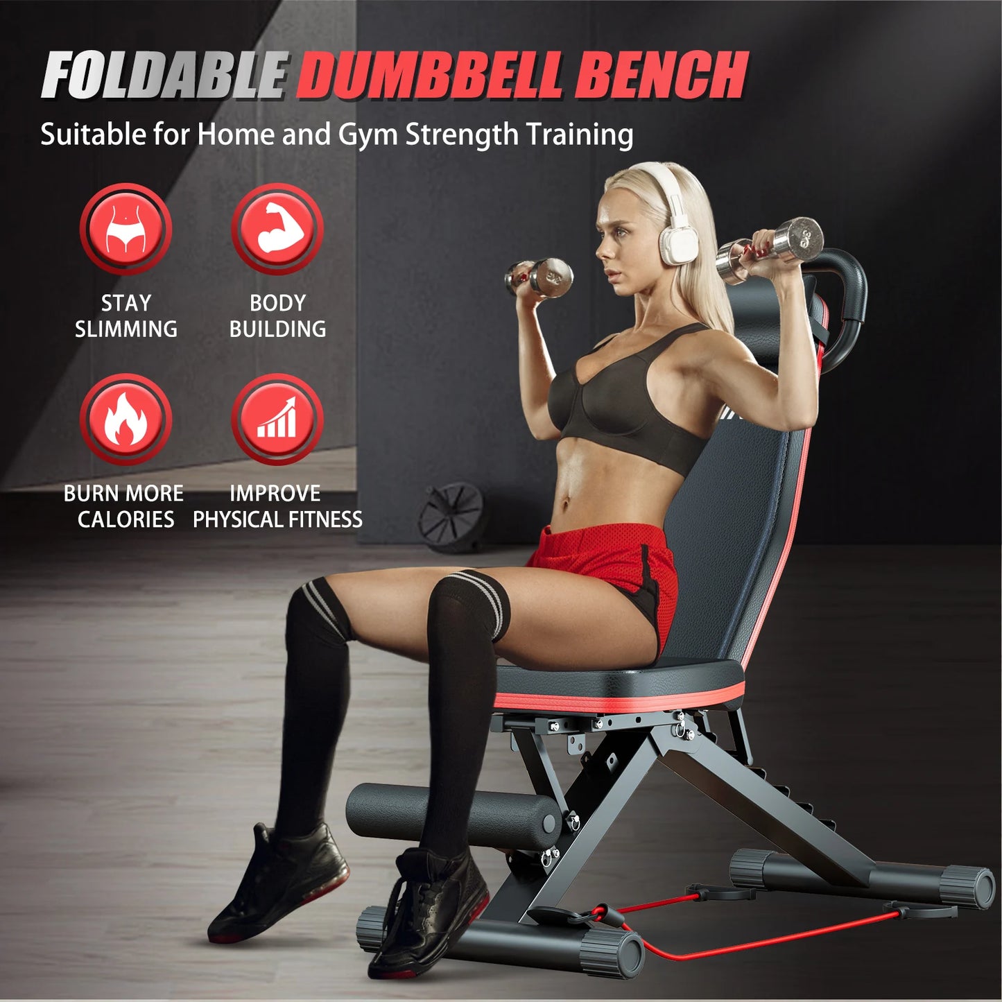Multifunctional Foldable Dumbbell Weight Bench For Strength Training