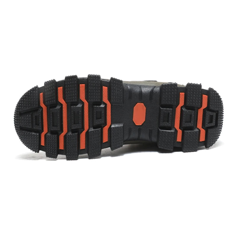 2026 New Men Shoes for Men Sneakers Leather Waterproof Mountaineering Camping Hiking Shoes Thick Sole Comfortable Running Shoes