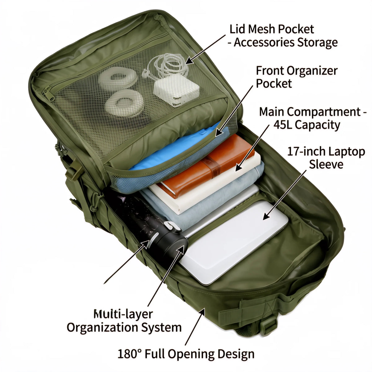 Refire Gear Durable Tactical Travel Backpack For Hiking