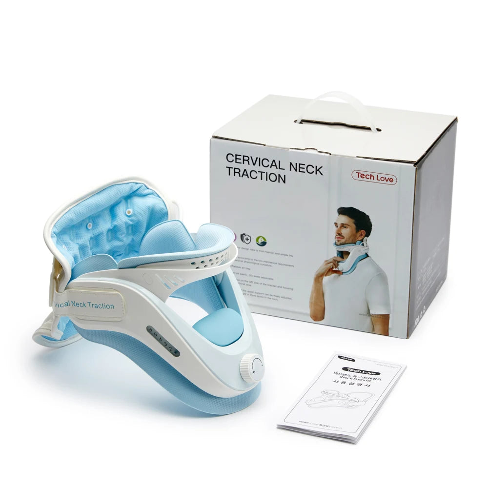 Adjustable Cervical Neck Traction Device with Support and Stretcher
