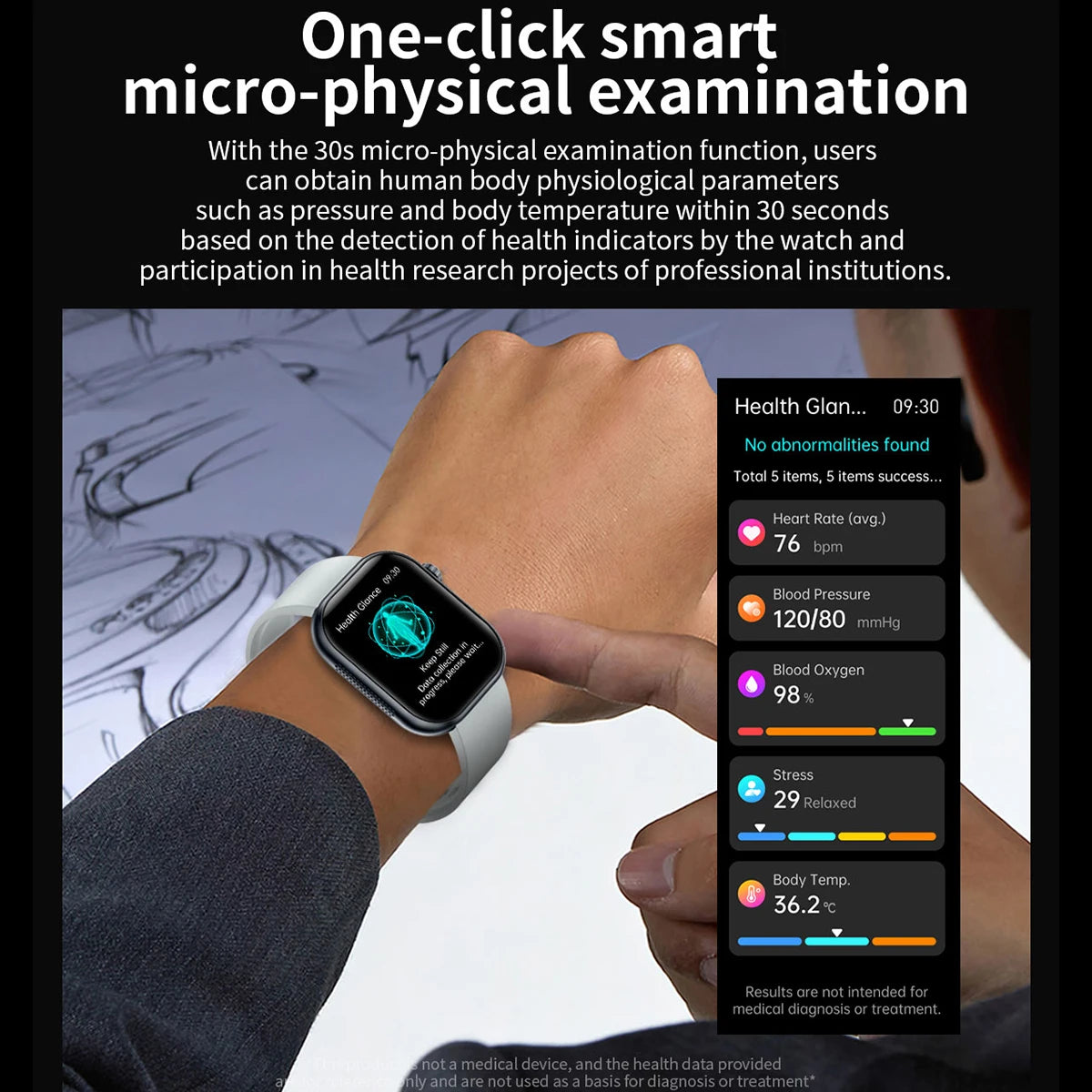 Smart Health Watch ECG PPG Blood Lipid Uric Acid Bluetooth