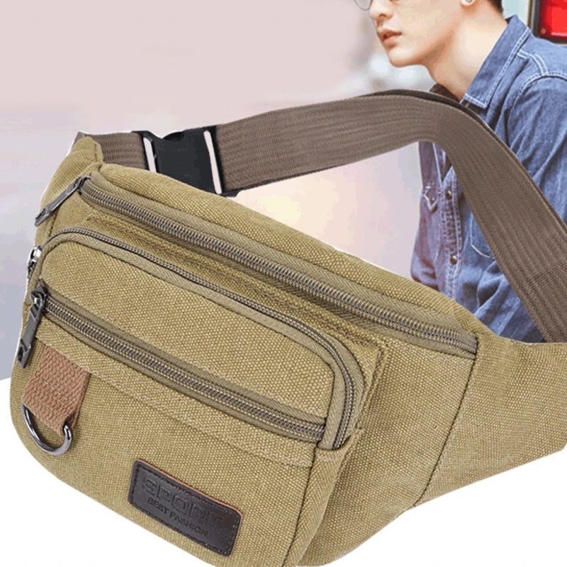 Canvas Chest Bag And Waist Pocket Pack