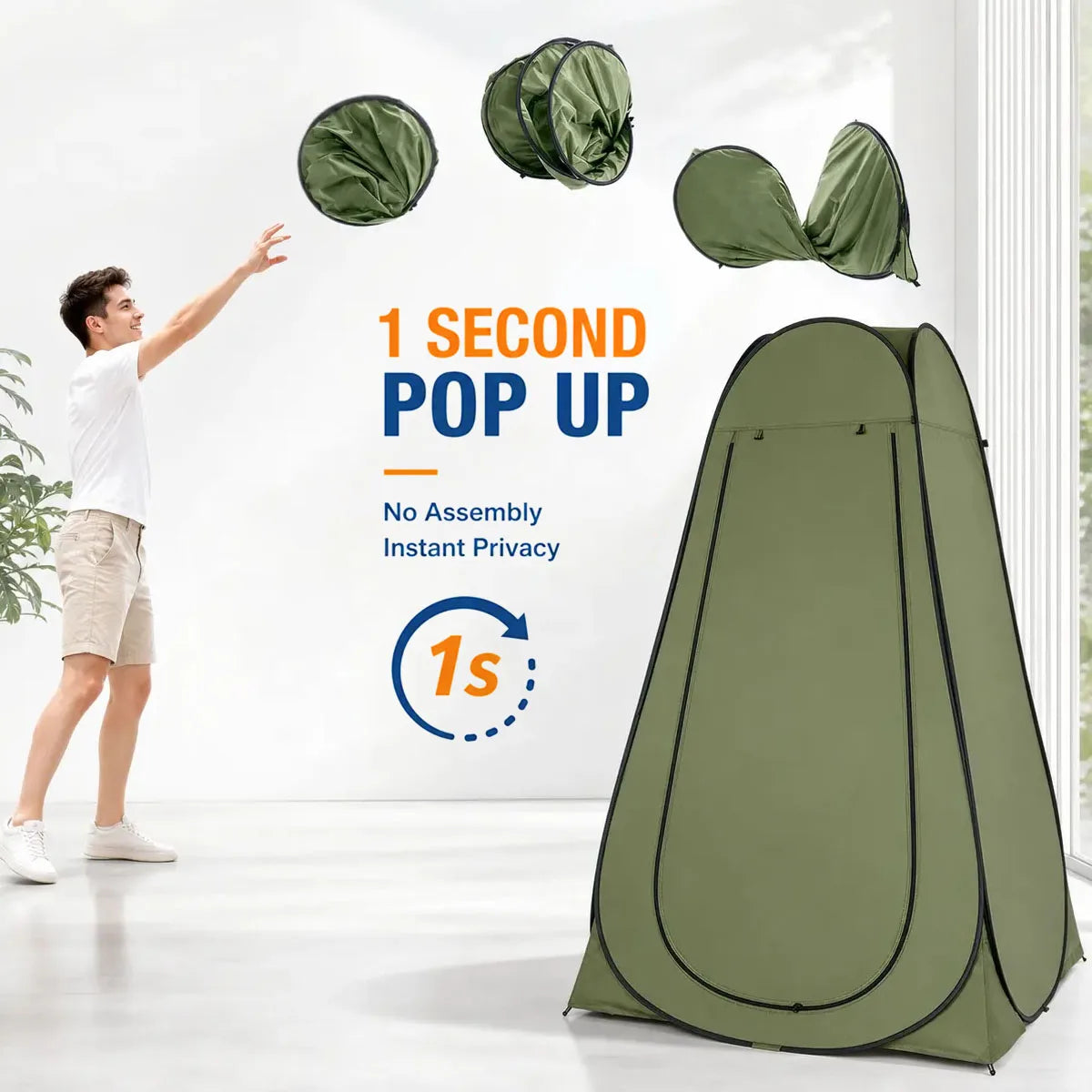 Instant Pop Up Portable Outdoor Privacy Shower Tent Waterproof Foldable