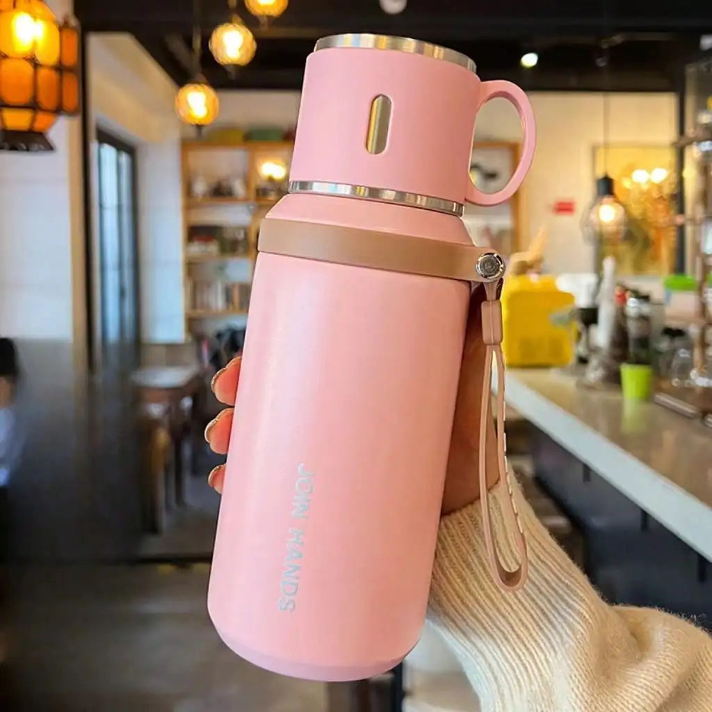 304 Stainless Steel Portable Thermal Water Bottle With Cup Lid
