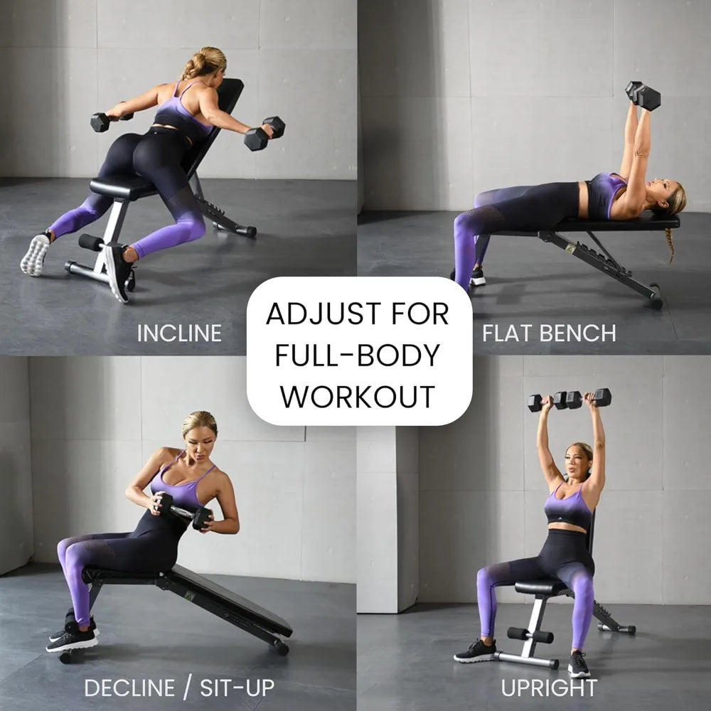 YTYIN FF Finer Form 5-In-1 Weight Bench Adjustable Foldable