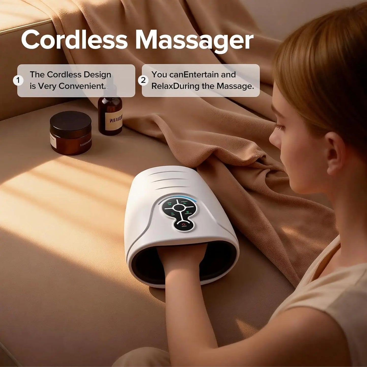 Lingteng Cordless Heated Hand Massager For Daily Relaxation