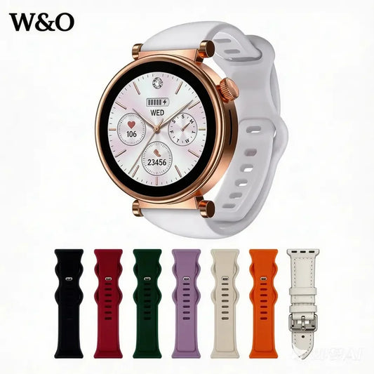 W&O Smart Watch for Women AMOLED 1.8 Inch Bluetooth Calls Health Tracker