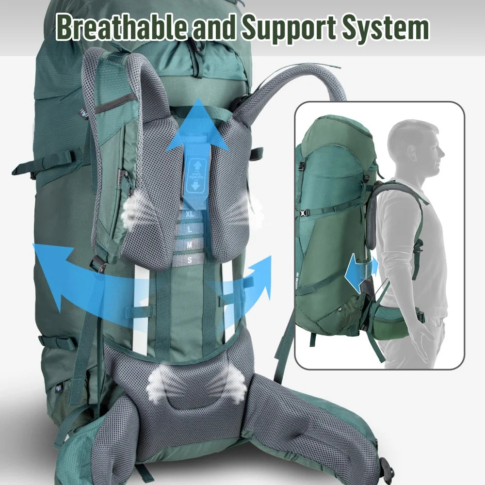 Night Cat Nylon Internal Frame Hiking Backpack With Rain Cover
