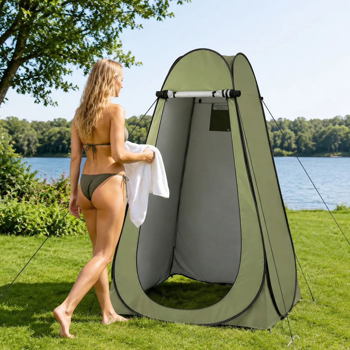 Instant Pop Up Portable Outdoor Privacy Shower Tent Waterproof Foldable