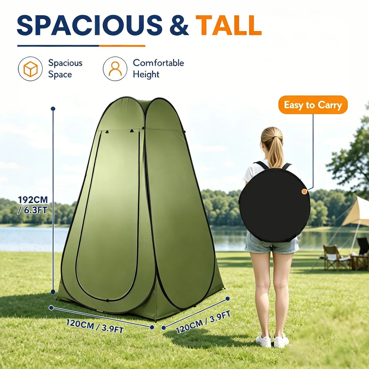 Instant Pop Up Portable Outdoor Privacy Shower Tent Waterproof Foldable
