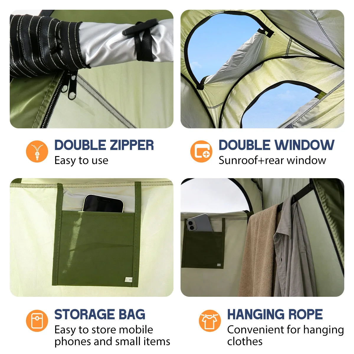 Instant Pop Up Portable Outdoor Privacy Shower Tent Waterproof Foldable