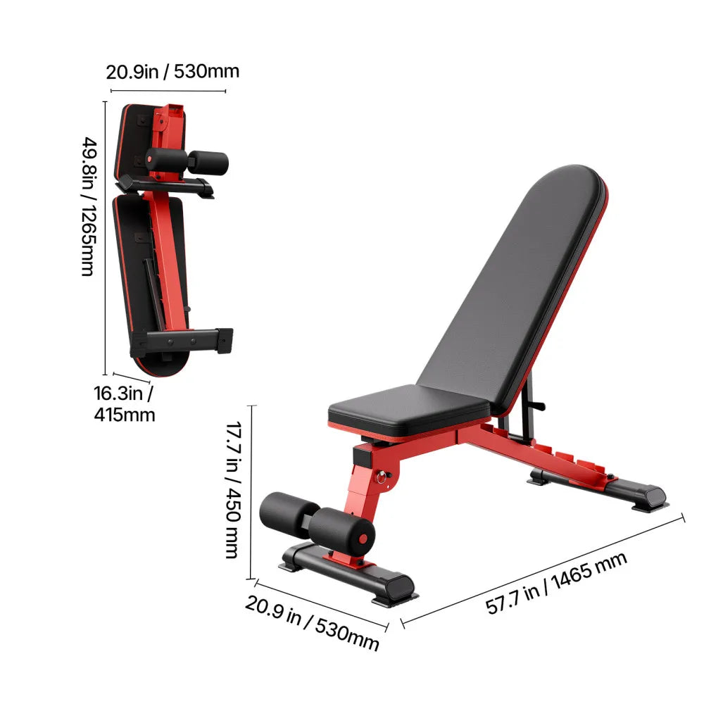 Adjustable Foldable Weight Bench Sit Up Bench For Home Gym