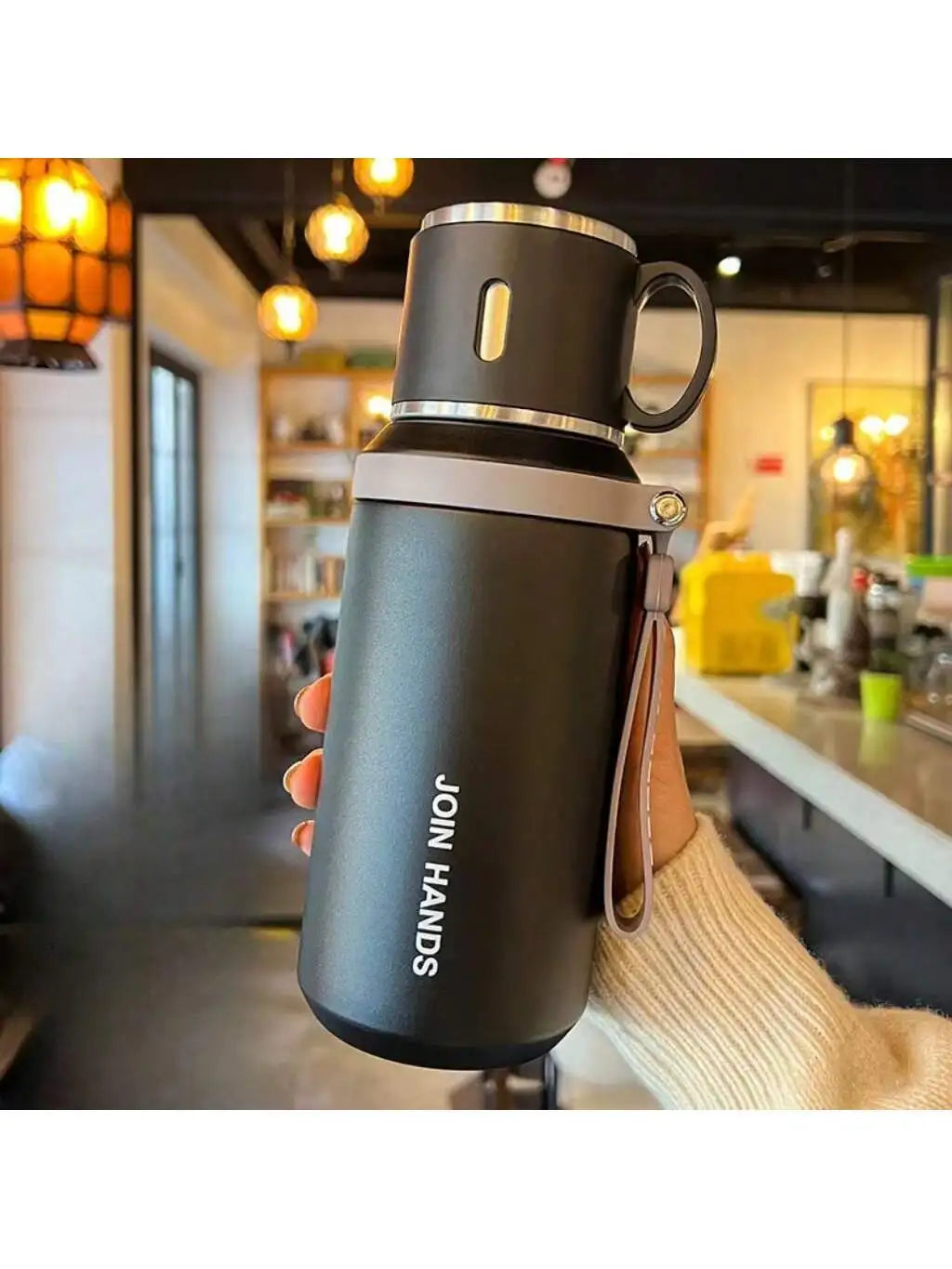 304 Stainless Steel Portable Thermal Water Bottle With Cup Lid