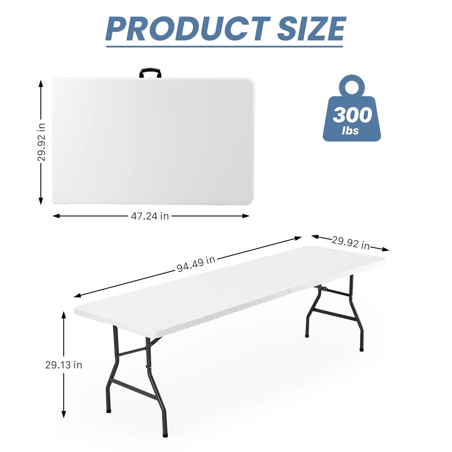JHK Heavy Duty Folding Table Featuring Safety Lock Carry Handle