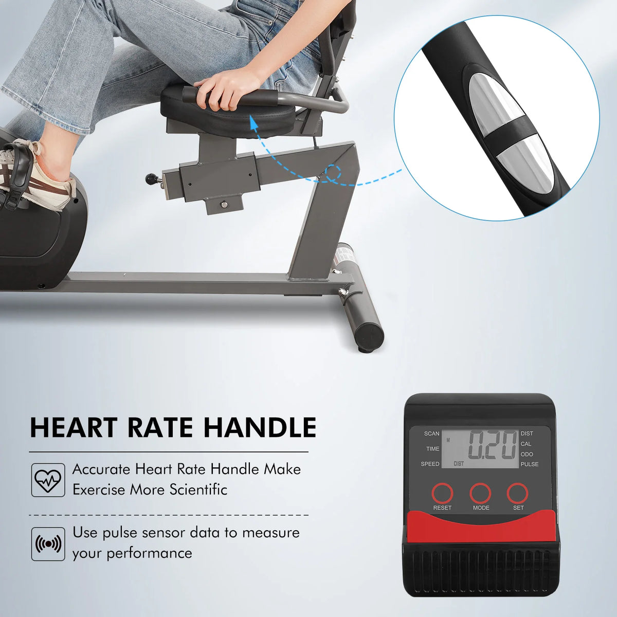 Recumbent Exercise Bike For Home Use With 8 Levels Quiet