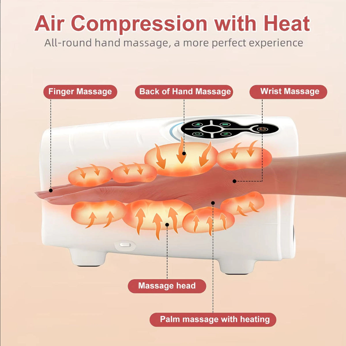 Lingteng Cordless Heated Hand Massager For Daily Relaxation