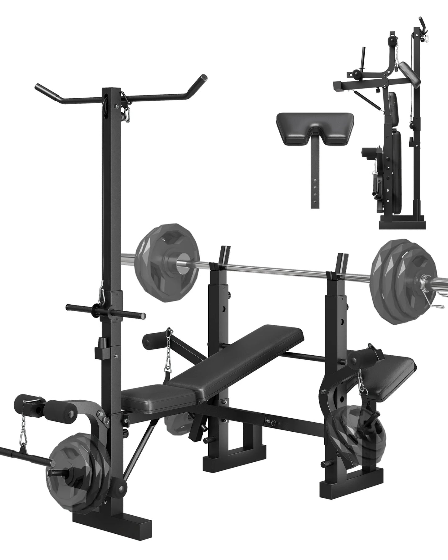 HiMISS 4 In 1 Adjustable Weight Bench With Leg Developer