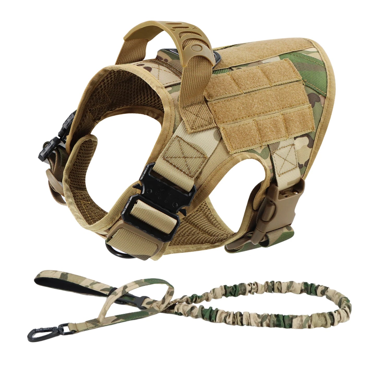 Tactical Dog Harness Leash Set Military Training Vest No Pull