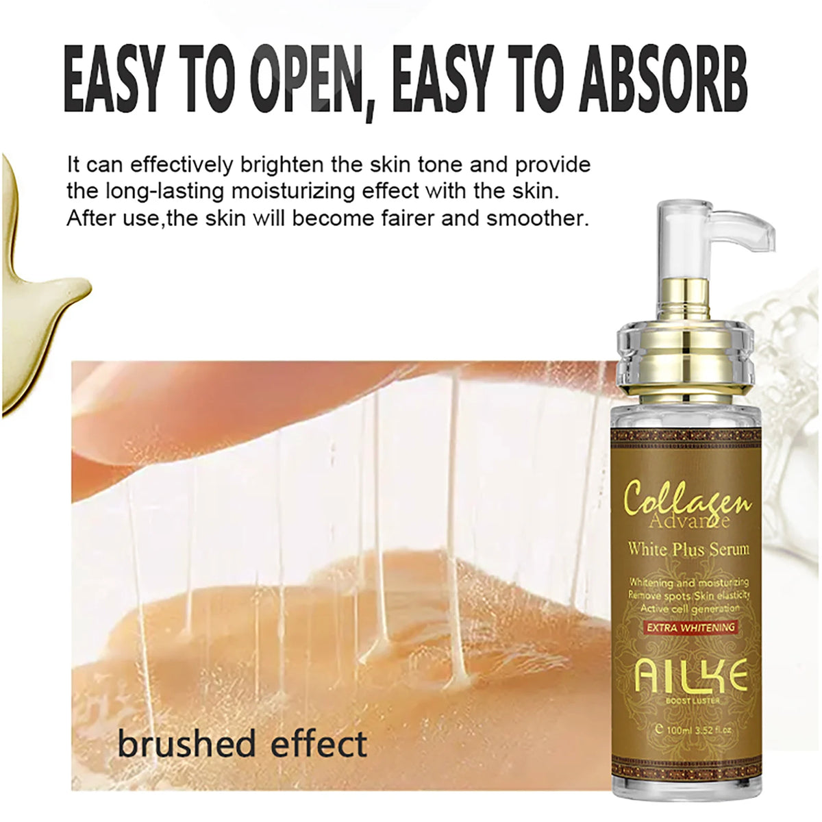 AILKE Skin Whitening Face Serum With Organic Collagen