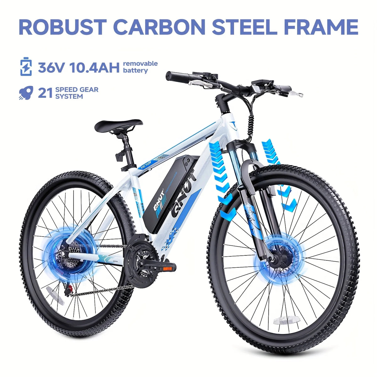 QNUT 1000W Adult Electric Mountain Bike With Removable Battery