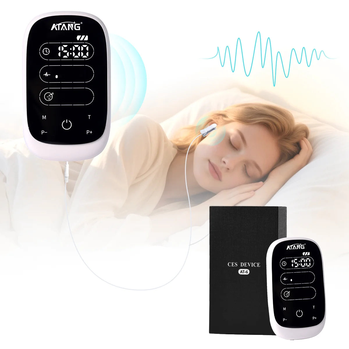 ATANG CES Insomnia Device Ear Clip for Nervous System Stimulation
