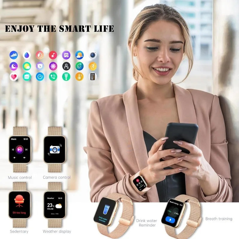 INNOFOVO Smart Watch For Women AI Voice Bluetooth 5.0